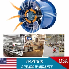 16" Axial Fan Cylinder Pipe Spray Booth Paint Fumes Exhaust Fan !