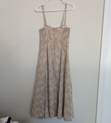 ZARA WOMAN RAISED EMBROIDERED FLORAL MIDI DRESS ECRU BEIGE | 3447/682 M L  NWT | eBay