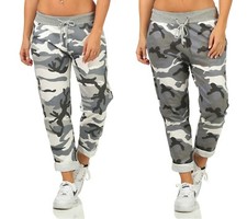 Sweathose Damen Camouflage Joggerhose leichte Sporthose JogPants Jogginghose 