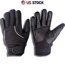 Mens Classic Retro style Police Chauffeur Soft Goatskin Leather Driving Gloves