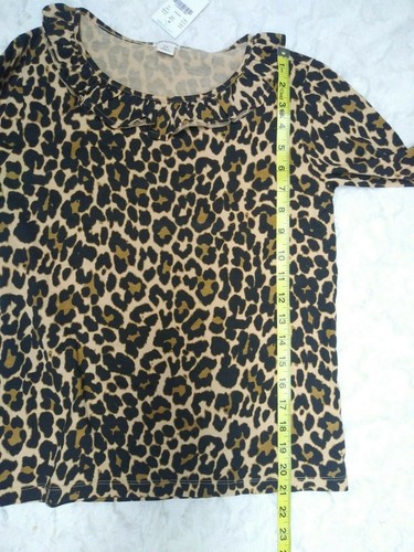 NEW Juniors Crew Crewcuts Girls Size 14 Animal Print Ruffle Trim Tee Shirt AA449 - Picture 4 of 5