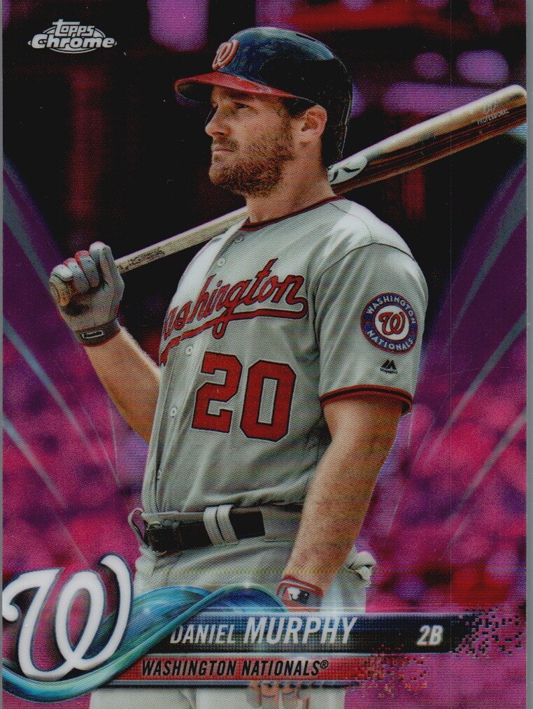2018 Topps Chrome #196 Daniel Murphy Pink Refractor
