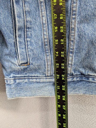 Vintage Dunbrooke Upstream Jacket Men's L Blue Denim Boart Longyear Leather Trim - Picture 14 of 16
