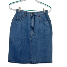 Vintage 80s Women s Denim Jean Pencil Skirt Modest Blue 8 Med Casual Knee Length