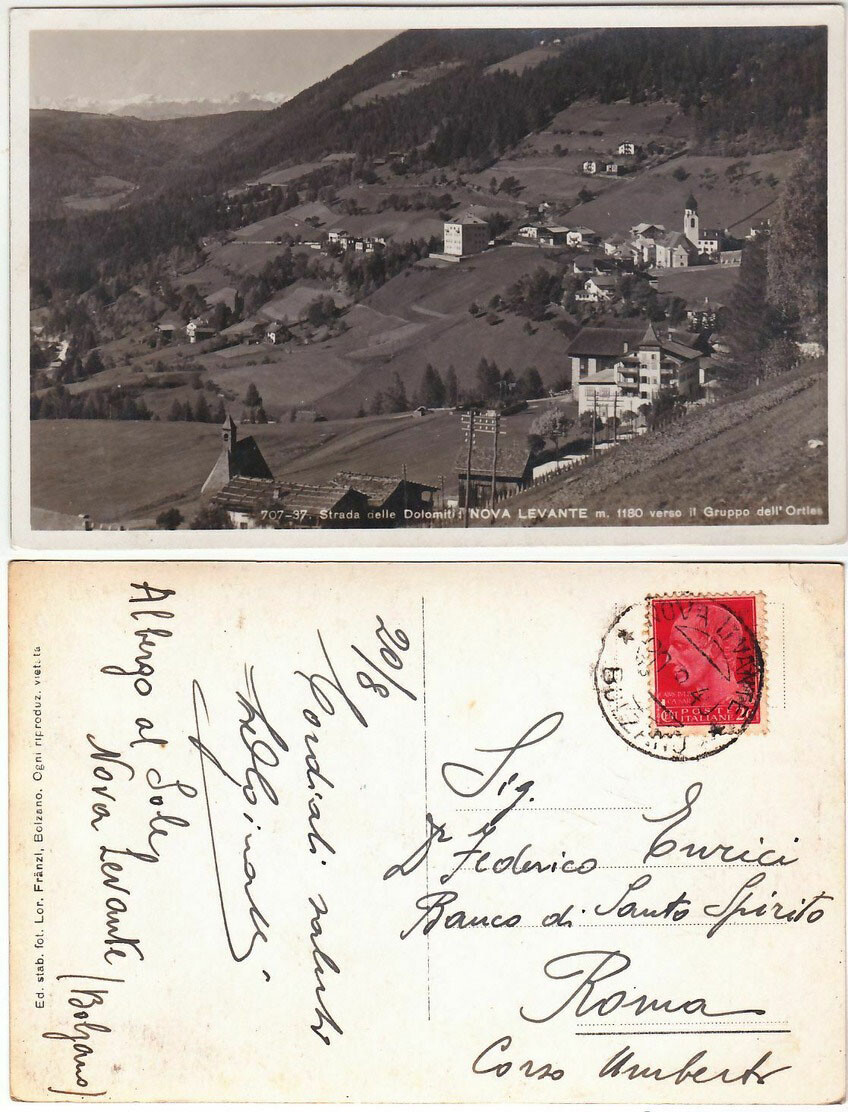 NOVA LEVANTE - BOLZANO - VERSO IL GRUPPO DELL'RTLES - VIAGG. 1940 -35448-