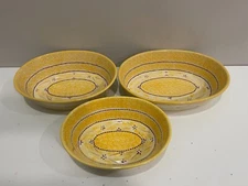 Set of 3 Temptations Old World Yellow casserole sets