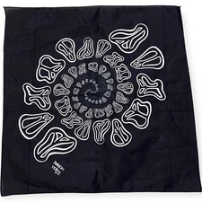 Vintage Deadstock 1991 Fashion Victim Black Bandana Peace Sign Handkerchief 90s