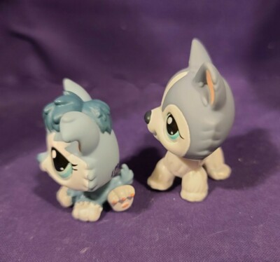 Lot Littlest Pet Shop - Puzzle + Husky Chiot Et Maman - 2036 - Hasbro