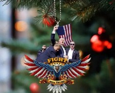 Donald Trump MAGA Christmas Ornament, Donald Trump President Ornament Fight