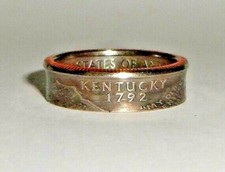 "Sealed" KENTUCKY US STATE QUARTER handcrafted coin ring or pendant size 4-14