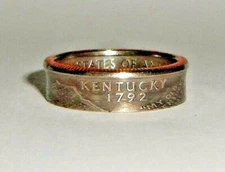 "Sealed" KENTUCKY  US STATE QUARTER handcrafted coin ring or pendant size 4-14