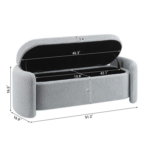 Modern Upholstered Storage Bench-Entryway Bench Ottoman for Bedroom End of Bed - Picture 7 of 14