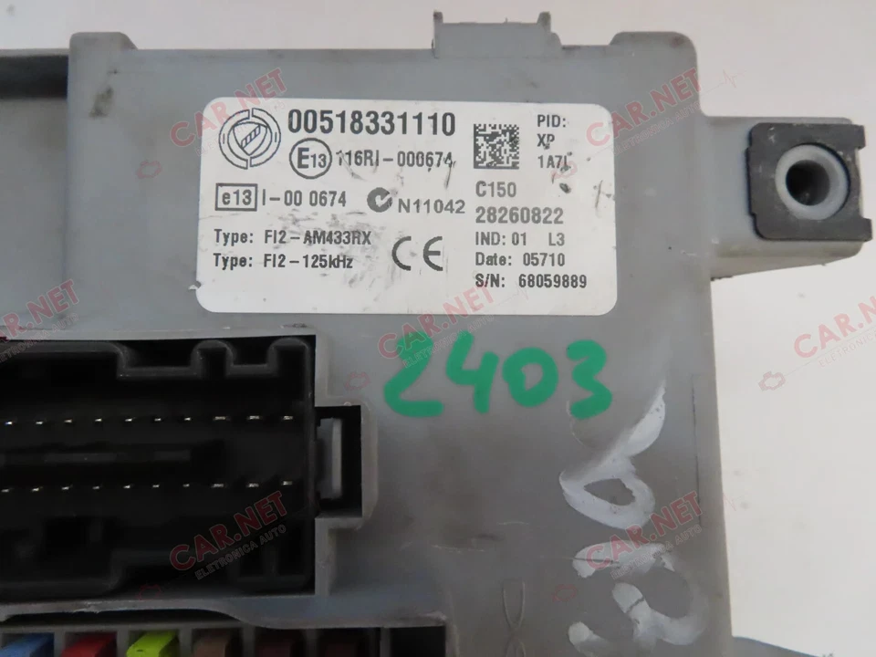 00518331110 CENTRALINA BODY COMPUTER BCM FIAT DOBLO 263 DELPHI 28260822 TYPE FI2 - Imagen 2 de 4