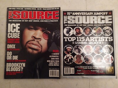 2x The Source Magazin #104 #167 5/1998 8/2003 Ice Cube Biggie 2 Pac DMX AZ Nas