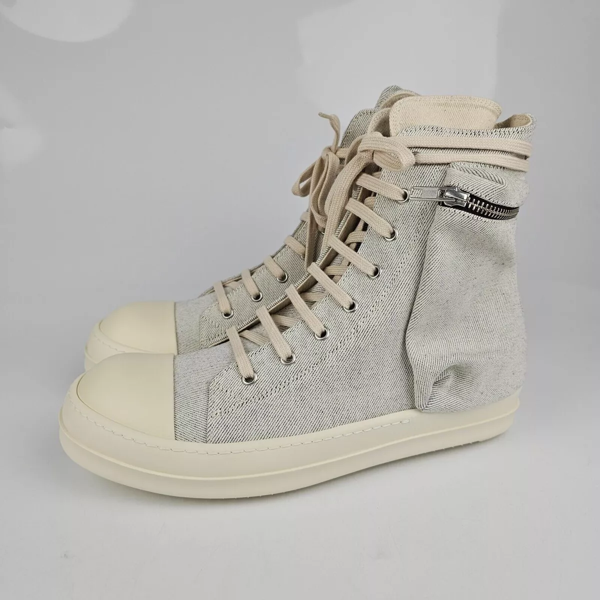 Rick Owens DRKSHDW Ramones Cargo Melange/Milk High Top Sneakers New Size 43