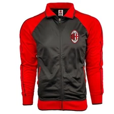Rhinox AC Milan FC Track Jacket Men's Red Black Licensed Full Zip Rossoneri Top