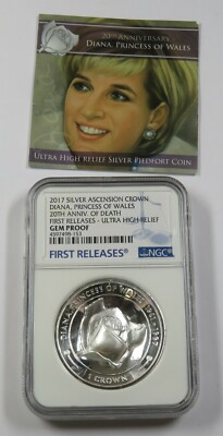 2017 NGC GEM PR ULTRA HIGH RELIEF | 2oz Silver Princess Diana 20th