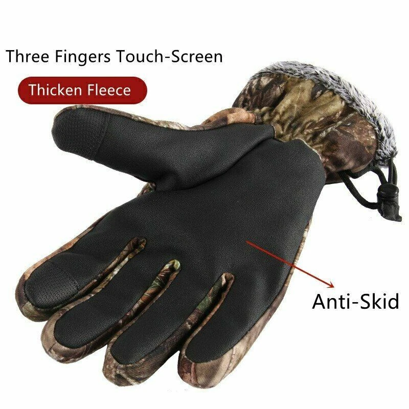 Guantes de camuflaje dedo completo unisex guantes gruesos para esquí al aire libre caza Foto 3 de 4