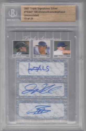 2007 JP Arencibia Kevin Ahrens Brett Cecil Just Minors Silver ROOKIE AUTO /25
