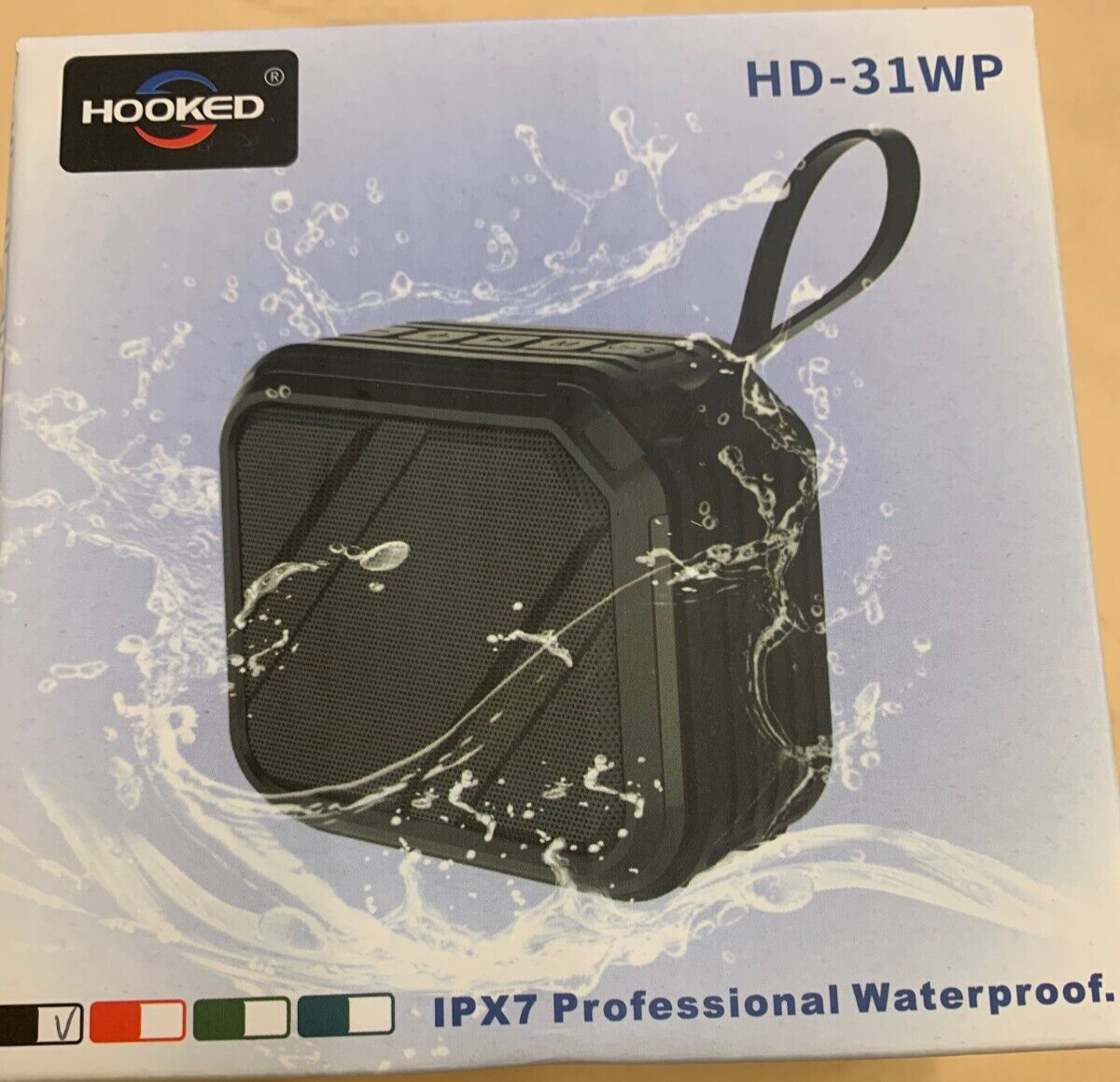Hooked HD-31WP: IPX7 Waterproof Speaker w/ USB, TF Card Slot - Red-image