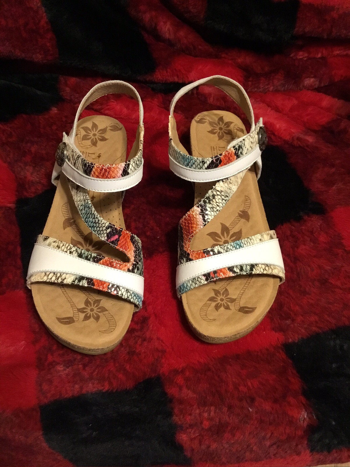 Rare Spring Step Woman’s L'Artiste  MEERA Cork Wedge Ankle Strap Sandals SZ 8.5