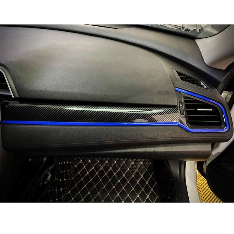 Cubierta decorativa para marco de tablero central para Honda Civic 10th 2016-2021 Foto 3 de 4