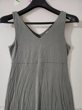 Athleta Dress Womens S GRN Santorini Mini Flare Sleeveless Vneck Jersey Stretch