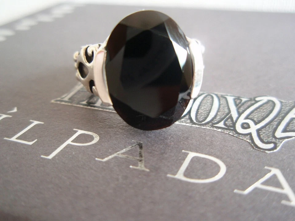 SILPADA RETIRED Sterling Silver 925 Black Faceted Chalcedony Ring Sz 6 R1410 $64 - Image 4 of 4