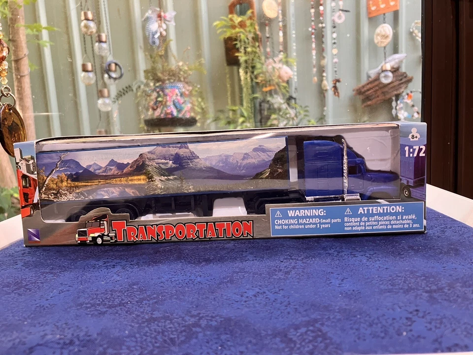 Newray Transportation Truck TOY MODEL 1:72 Scale Diecast 47993 BLUE ORIGINAL BOX - Image 2 of 4