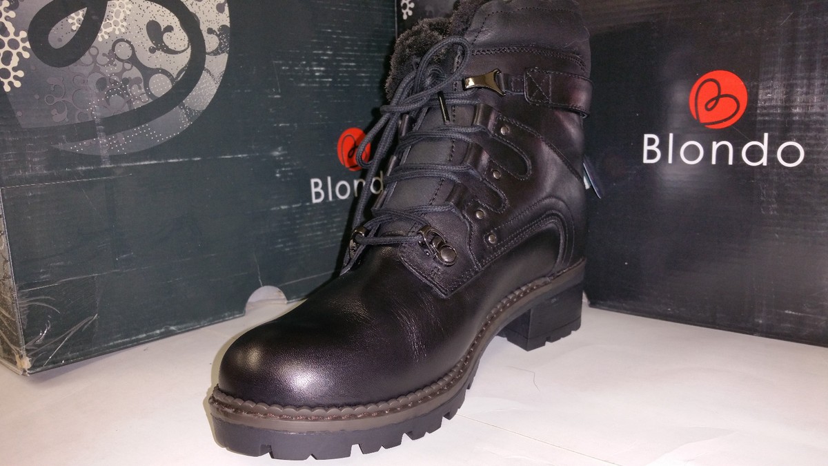 Blondo Women's Tendra Black Waterproof Leather Fur Wool Lined