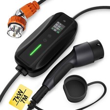 For Tesla MG BYD Type 2 EV Charger Portable 6-32A 7kW 3Pin Single Phase 7m dé