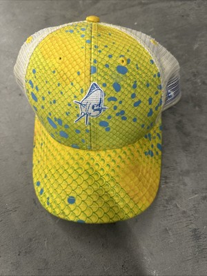 Guy Harvey trucker style Hat Mahi Fishing bright yellow mesh adj T4