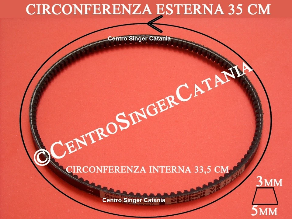 CINGHIA MOTORE TRAPEZOIDALE NECCHI 503, 535, SUPERNOVA ULTRA MARK 2 (5X3X335)