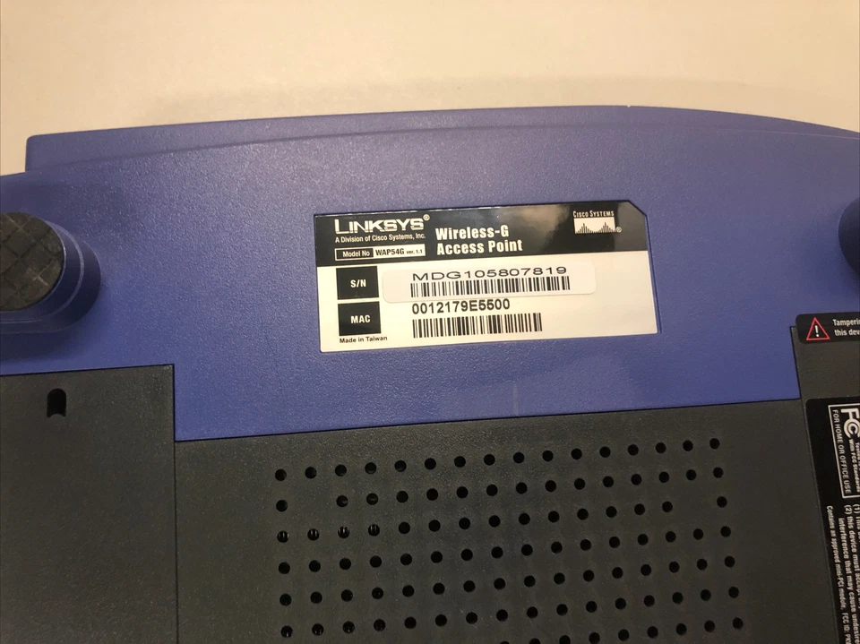 LINKSYS WIRELESS-G ACCESS POINT WIFI  WAP54G NO AC ADAPTER - PREOWNED - Image 2 of 3