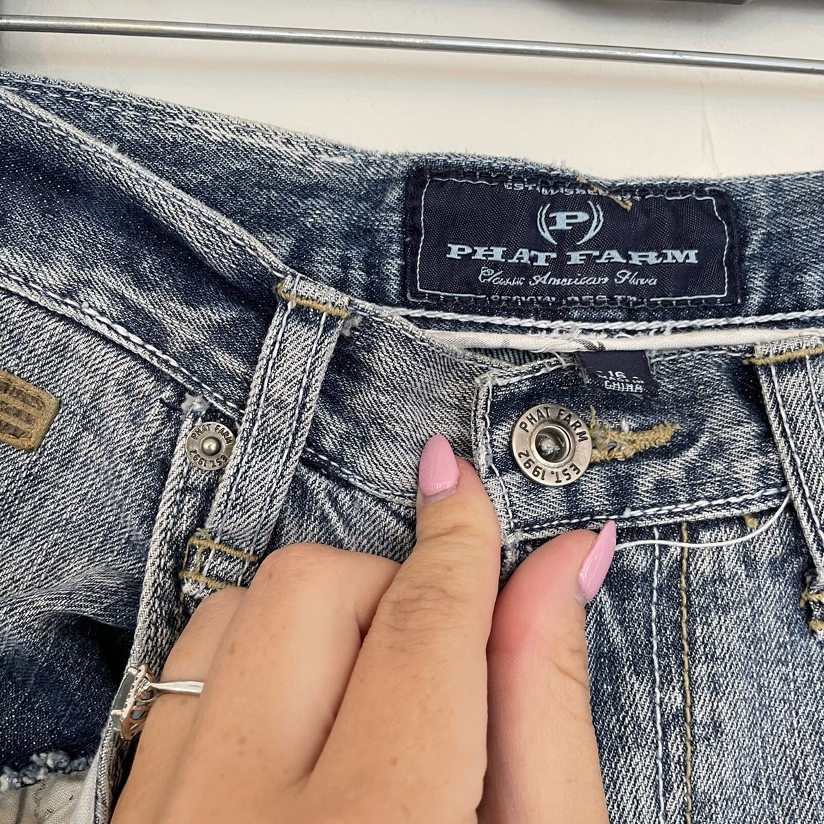 Phat Farm Vintage Y2K High Waisted Wide Leg Patchwork