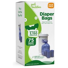 Diaper Bags, 75 Count, Fresh Scent, with Ubbi Diaper Pail, Made with Recycled...