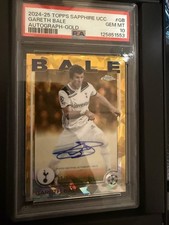 Topps 2024-25 Chrome Sapphire UEFA Gareth Bale Gold Autograph #CA-GB PSA 10 /50