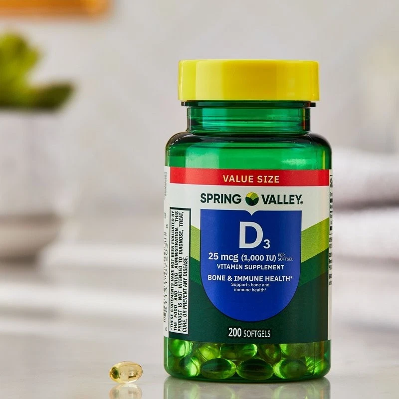 Vitamina D3 1000 UI 25 mcg, 200 cápsulas blandas salud inmune vitamina D3 gel blando 200 Foto 4 de 4