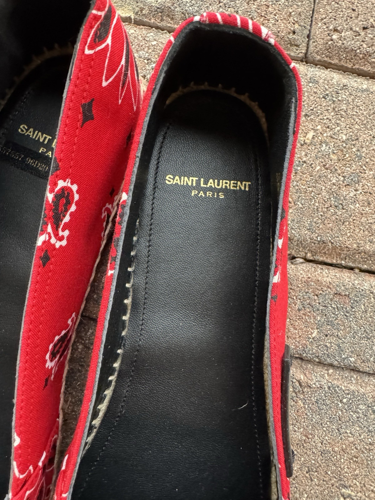 Espadrillas Saint Laurent in pelle con logo in rilievo taglia 9 5 espadrillas taglia 9 5