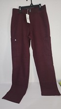 FIGS Axim 2.0 Cargo Scrub Pants Mens Small burgundy T2001 Stretch NEW