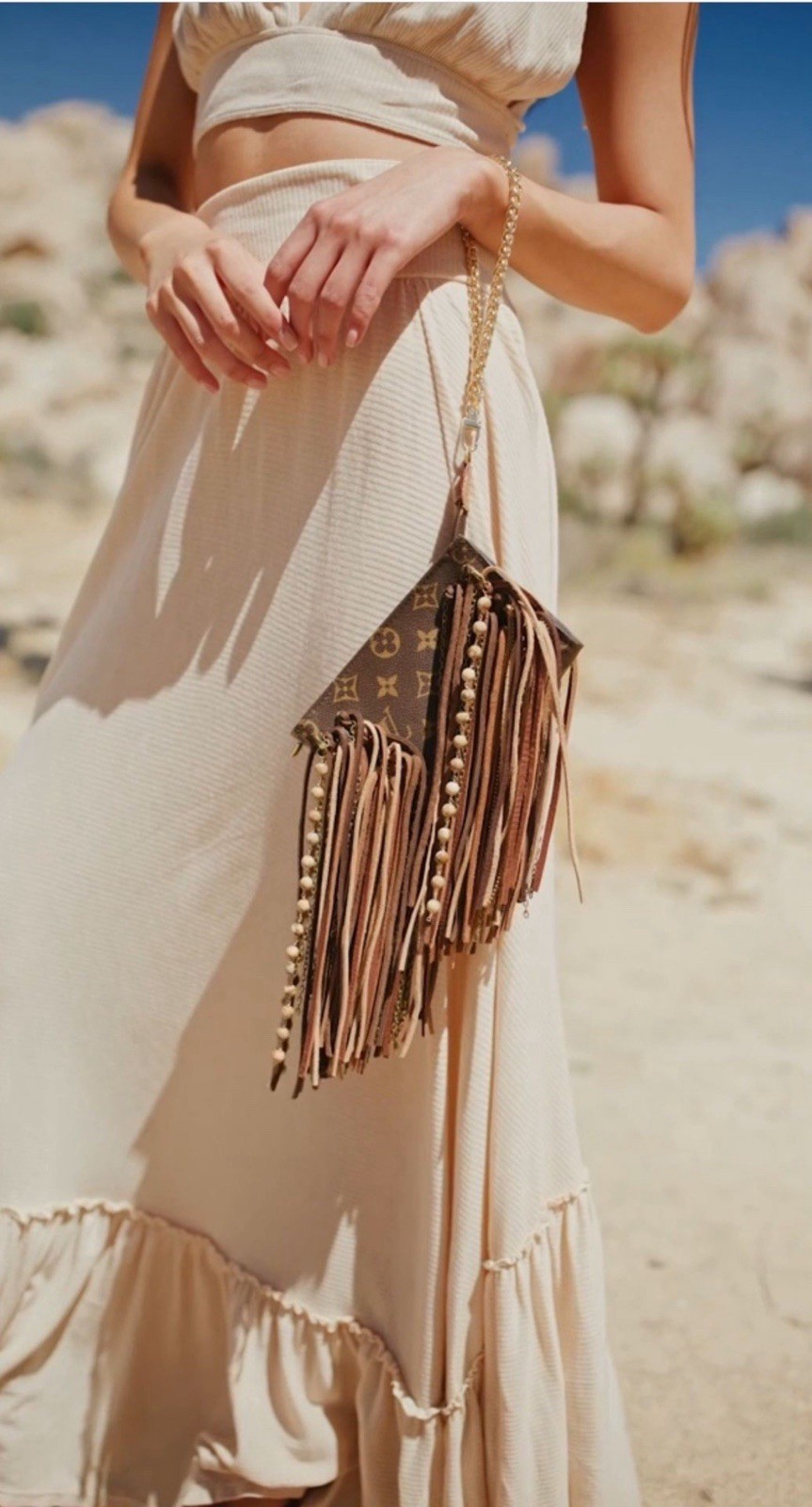 Vintage Louis Vuitton Boho Chain Wristlet Authentic