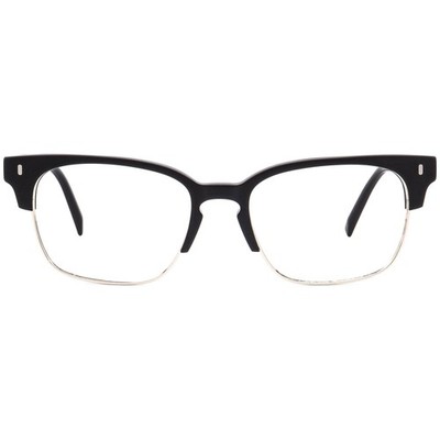 Warby Parker Eyeglasses Ames W 3103 Wide Jet Black/Silver Square