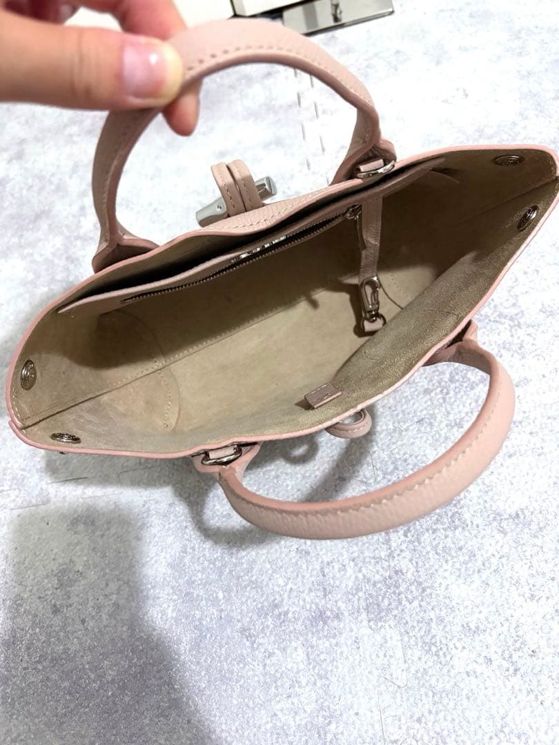 Longchamp Rozo 2way Shoulder Bag Pink Handbag Fashion Accessory Authentic image 9