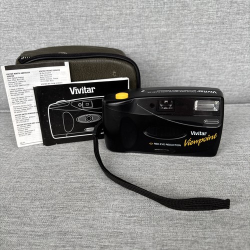 Vivitar Viewpoint Auto Focus Red Eye Reduction Point And Shoot 35mm Camera W Bag - Picture 1 of 12