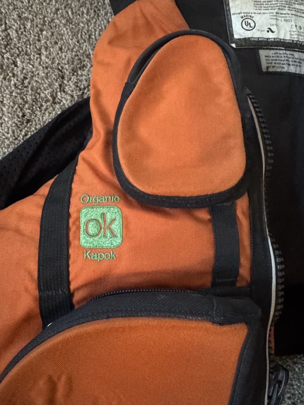 Astral Adult XL Kayaking or Sailing Orange PFD Life Jacket Vest Rafting Kapok