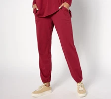 Anybody Lounge Cozy Jersey Knit with Yoke Detail Garnet L New