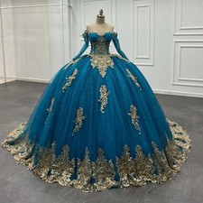 Glitter Quinceanera Dresses Ball Gown Sweetheart Applique Lace up CorsetSweet16
