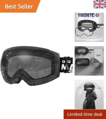 Skibrille PRO: Rahmenlose OTG Schneebrille mit Wechselgläsern & UV400
