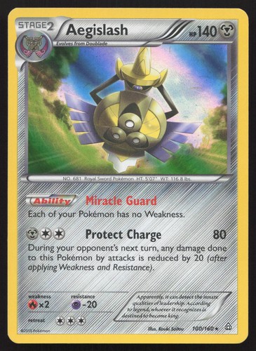 Aegislash 100/160 Rare Primal Clash Pokemon Reverse Holo NM