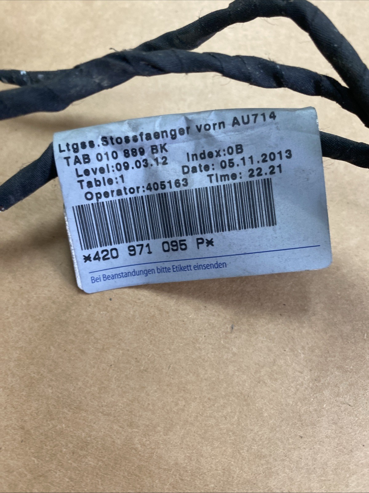 2014 2015 Audi R8 V8 Front Bumper Sensor Harness Wire Plug Parking 0077